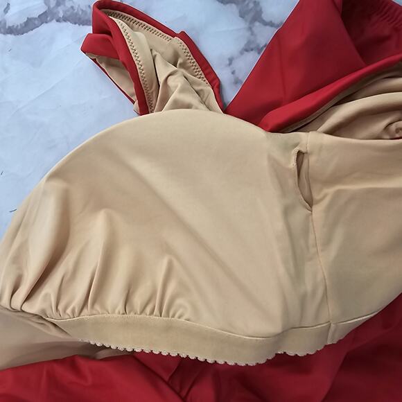 J Crew Swim 24 3X Red One Piece Square Neck Ruched Bikini Coverage - Picture 9 of 14